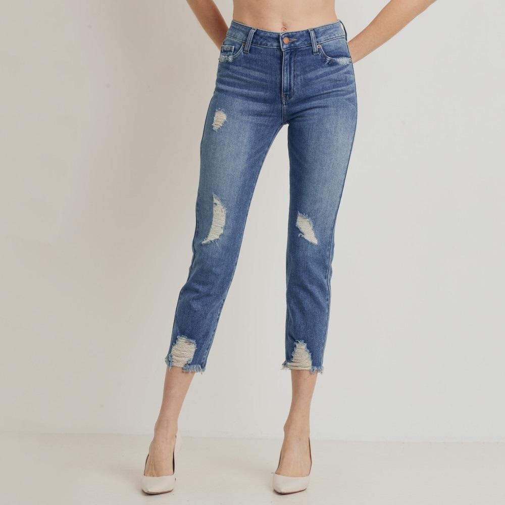 BUNDLE 3 for $75 
L.T.J. “Sienna” High Waist distressed blue Jeans Size 28